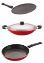 Nirlon Non Stick Coated Heat Resistance Pfoa Free Aluminium Cookware Utencil Gift Set of 3 Pieces (2.6mm_CT11_AC_TP24)...