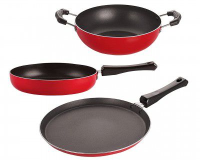 Nirlon Non Stick Coating AluminumGas & stovetops Friendly 3 Piece 
