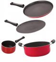 Nirlon Non Stick Cooking Pan and Pot Utensils Gift Kitchen Set of 4 Pieces (FT13_CT12_SP(M)_CS24)...
