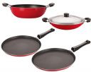 Nirlon Non-Stick Cookware Kitchen Cooking Utencil Combo Set, (26_FT13_KD12_CH_FT10),Multi Color...