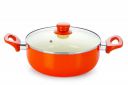 Nirlon Non Stick Induction Casserole with Glass Lid, Orange...