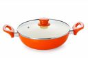 Nirlon Non-Stick Induction Ceramic Kadhai, Orange...