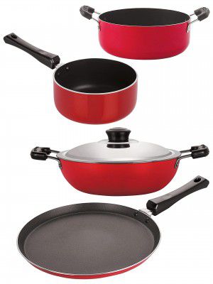 Nirlon Non Stick Kitchenware Cooking Utencil Gift Set of 4 Pieces (FT10_DKD(J)_SP(B)_CS24)