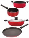 Nirlon Non Stick Kitchenware Cooking Utencil Gift Set of 4 Pieces (FT10_DKD(J)_SP(B)_CS24)...