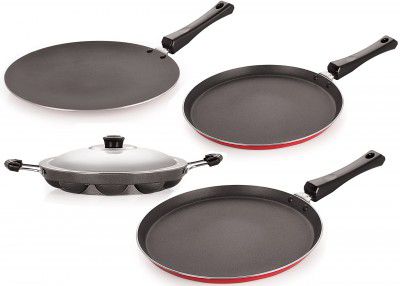 Nirlon Non-Stick Kitchenware Kitchen Cooking Essential Combo Set, (FT12_CT_APPAM_FT11)