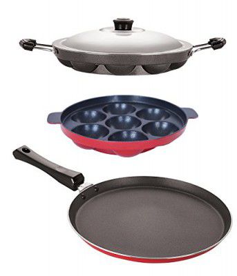 Nirlon Non-Stick Odor Free 3 Piece Gas Compatible Kitchenware