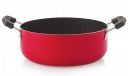 NIRLON Non Stick PFOA Free, Non-Toxic, Food Grade Quality Aluminium Gas Compatible Casserole/Biryani Pot/Rice Pot, 22cm - 2.6 Liters(26mm_Classic_CS13), Red...