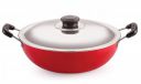 Nirlon Nonstick Aluminium Deep Fry Kadhai Pan with Steel Lid 24cm - 3 LTR(Compatible with All Gas & stovetops Only)...