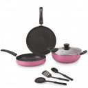 Nirlon Orchid Granite Non Stick Dishwasher Safe Aluminium Cookware Gift Set (Gas & stovetops Friendly)...