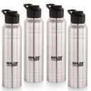 NIRLON Polo Sport Flip Single Wall Stainless Steel Bottle with Flip Cap, Set of 4, 1000ml...