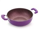 Nirlon Regal Purple Aluminium Non Stick Induction Deep Kadhai|Wok|Kadai {Color - Purple}...