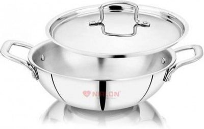 NIRLON Smart Triply Stainless Steel Deep with Lid 2.1 L capacity  (Triply, Non-stick, Induction Bottom)