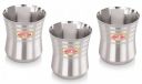 NIRLON Stainless Steel Damru Shape Heavy Gauge Glass Set of 3, 300ml...