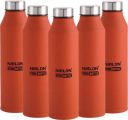 NIRLON Stainless Steel Freezer Water Bottle, Set Of 5, Orange, 1000Ml 1000 Bottle (Pack of 5, Orange, Steel)...