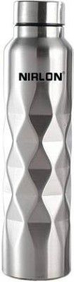 NIRLON Stainless Steel Single Wall Diamond Cut Water Bottle,1000 ML, Set of 1 1000 ml Bottle  (Pack of 1, Silver, Steel)