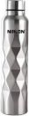 NIRLON Stainless Steel Single Wall Diamond Cut Water Bottle,1000 ML, Set of 1 1000 ml Bottle  (Pack of 1, Silver, Steel)...