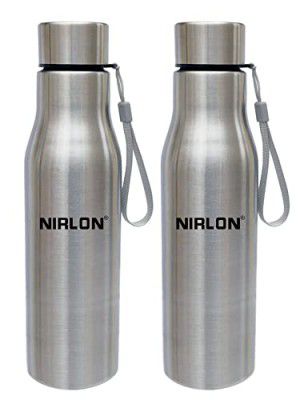 NIRLON Stainless Steel Single Wall Water Bottle With String/ Fridge Refrigerator Bottle/ Leak Proof/ Office Bottle/ School Bottle, 1000 Ml, Set Of 1 (Fb_Josh), 1000 Milliliter