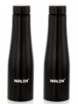 NIRLON Tall Bell Black Single Wall Stainless Steel Water Bottle