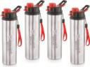 NIRLON Tranzy Sipper Single Wall Water 900 ml Bottle (Pack of 4, Silver, Steel)...