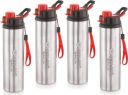 NIRLON Tranzy Sipper Stainless Steel Single Wall Water Bottle 900 ml Bottle (Pack of 4, Silver, Steel)...