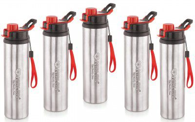NIRLON Tranzy Sipper Stainless Steel Single Wall Water Bottle, Set of 5
