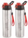 NIRLON Tranzy Sipper Stainless Steel Single Wall Water Bottle, Set of 2...