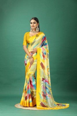 nirmal creation Self Design Bollywood Art Silk Saree  (Yellow)