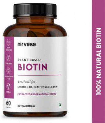 Nirvasa Plant Based Biotin Tablet For Hair Growth & Glowing Skin  (60 Tablets)