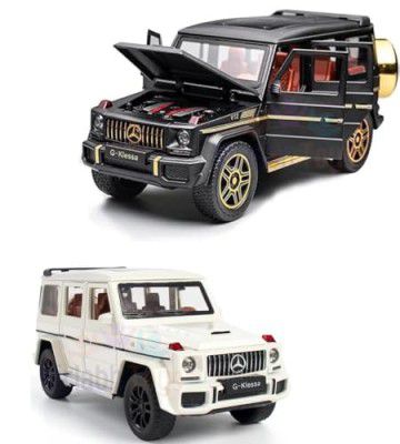 Nirvikalp 1:24 Big & 1:32 Small Diecast Model Metal Pull-Back Car with Sound Light and Opening Doors: A Kids Toy Vehicle Gift ?Color As Per Stock? (Big & Small Mercedis G-KLESSA)