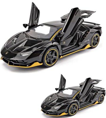 Nirvikalp 1:24 Big & 1:32 Small Diecast Model Metal Pull-Back Car with Sound Light and Opening Doors: A Kids Toy Vehicle Gift ?Color As Per Stock? (Big & Small Lamborghini)