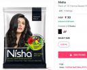 Nisha Pack of 10 Henna Based Hair Colour 250gm - Natural Black...