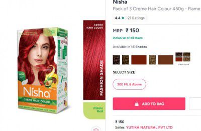 Nisha Pack of 3 Creme Hair Colour 450g - Flame Red