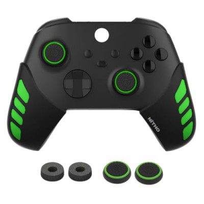 NiTHO Gaming Kit for Xbox One/Xbox Series X/S Controller, Customizing Anti-Slip Protective Cover Grip Handle with Thumb Grip Caps and Analog Mini-Stick Precision Rings, Accessories for Xbox - Green