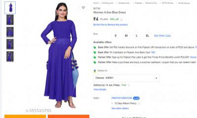NITIN Women A-line Blue Dress