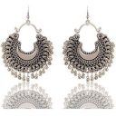Nityakshi German Silver Oxidized Afghani Chandbali Meenakari work Tribal inspired Oxidized Dangle & Drops Jhumka Earring For Women & Girls...
