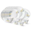 Niva Fluted Series Opalware Dinner Set | 27 Pieces for Family of 6 | Microwave & Dishwasher Safe | Bone-Ash Free | Crockery Set for Dining & Gifting | Plates & Bowls | White...