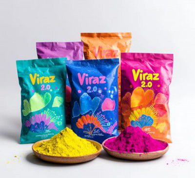 Nivasam Mor Pankh Herbal Holi Gulal - Orange | Yellow | Red | Pink and Green 