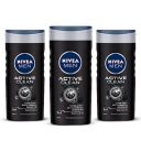 Nivea Active Clean Body Wash with Active Charcoal, Shower Gel For Body, Face & Hair, 250ml (Pack of 3)...
