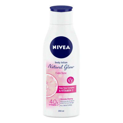 Nivea Body Lotion, Natural Glow, Even Tone, Uv Protect & 40X Vitamin C, 200 ml