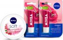 NIVEA Cherry Fruity Shine Lipbalm + Soft Light Moisturizing Cream Berry Blossom Cherry/Berry  (Pack of: 3, 209.6 g)...
