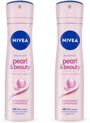 NIVEA Deo Spray Pearl and Beauty, 200ml, Pack of 2 Deodorant Spray - For Women (200 ml, Pack of 2)
