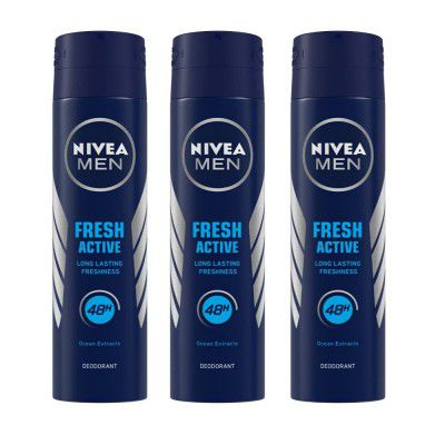 Nivea Deodorant, Fresh Active for Men 150ml (Pack of 3)