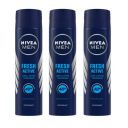 Nivea Deodorant, Fresh Active for Men 150ml (Pack of 3)...