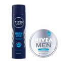 NIVEA Deodorant, Fresh Active for Men, 150ml and Fresh Face Moisturizer Gel for Men, 75ml...