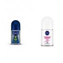 Nivea Deodorant Roll On Fresh Power for Men 50ml And Deodorant Roll-on Whitening Smooth Skin for Men 50ml...