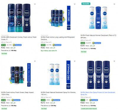 Nivea Deodorant Spray Upto 68% Off