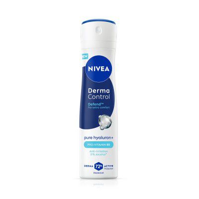 NIVEA Derma Control Defend Deodorant Spray | 0% Alcohol Deodorant | With Pure Hyaluron & Pro Vitamin B5 