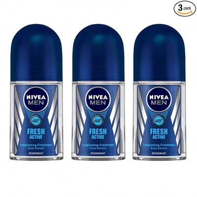 Nivea Fresh Active Deodorant Roll On for Men, 150 milliliters