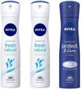 NIVEA Fresh Natural Women Deodorant (Pack of 2) &Protect and Care Deodorant (Pack of 1) Deodorant Spray - For Women  (450 ml, Pack of 3)...