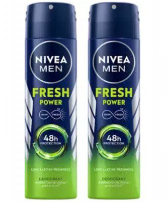 NIVEA Fresh Power Deodorant Spray Body Spray - For Men (150 ml, Pack of 2)